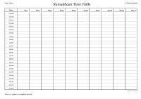 Ramadhaan Time Table 1pdf - 12 Ways To Maximize I'tikaf