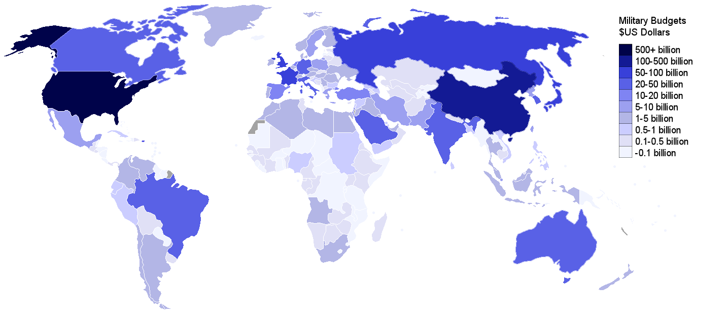 Military expenditure by country map2 1 - Why the violence?